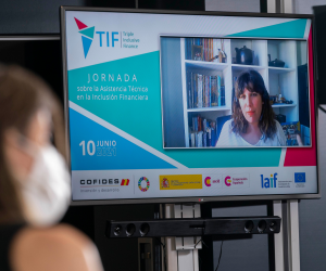 Imagen de Gisela Campillo, gerente del Programa LAIF de la Comisión Europea), durante la presentación del Programa TIF